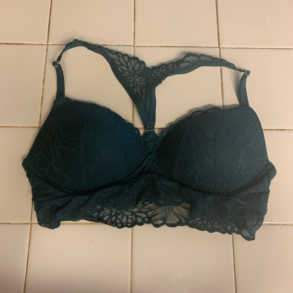 Victoria’s Secret PINK Padded Push Up Bra- Green- Large